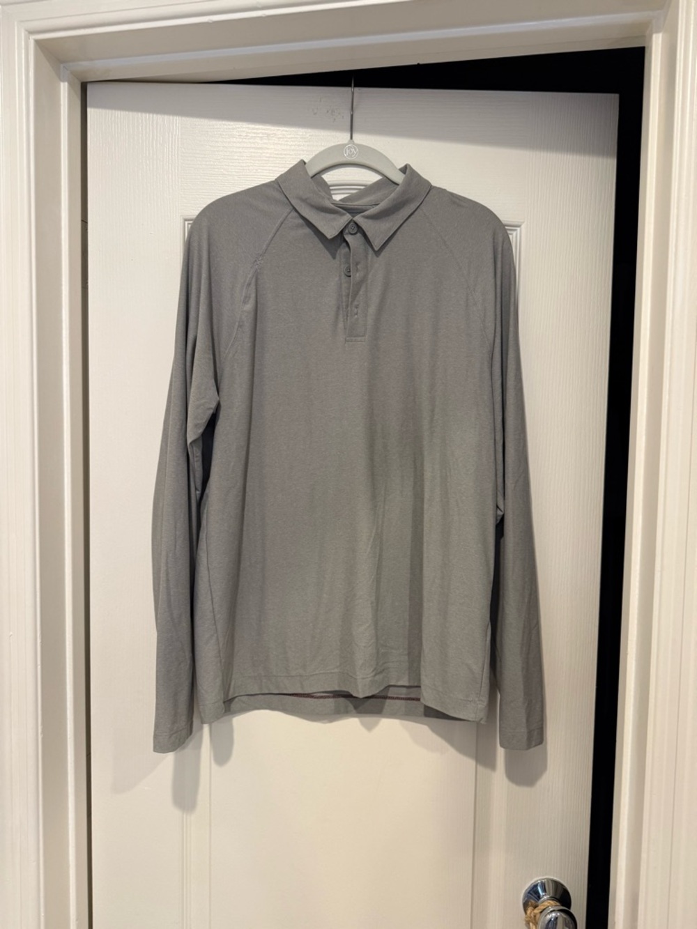 RHONE Men's Long-Sleeve Polo - Light Gray
